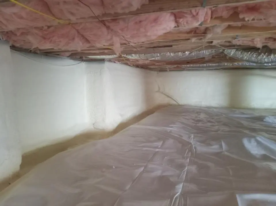 Crawl space encapsulation with closed-cell spray foam for Flat Roof Repair in Napa